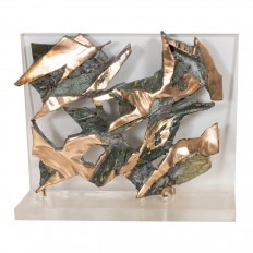 Applied bronze and brass sculpture 